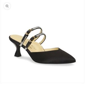 NWT Sarah Flint x Shiffon Perfect Mule Black Satin
